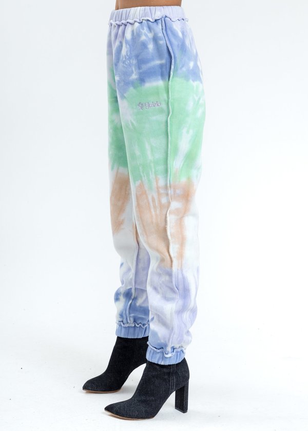 Danielle Guizio Tie Dye Floral Logo Sweatpants Danielle Guizio Tie Dye Floral Logo Sweatpants