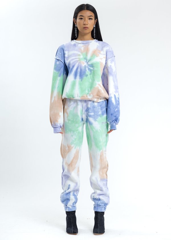 Danielle Guizio Tie Dye Floral Logo Sweatpants Danielle Guizio Tie Dye Floral Logo Sweatpants