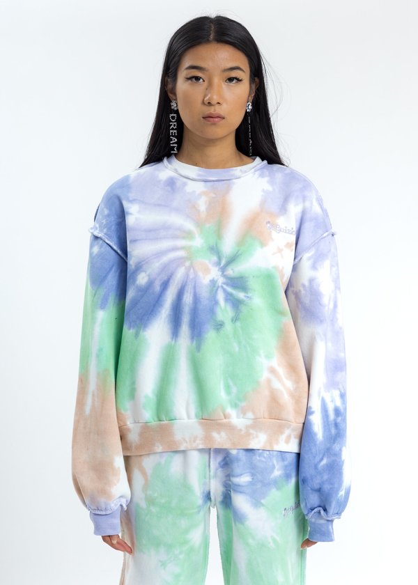 Danielle Guizio Tie Dye Floral Logo Sweatshirt Danielle Guizio Tie Dye Floral Logo Sweatshirt