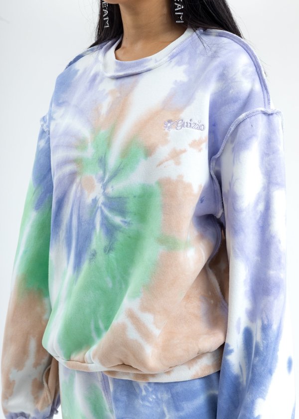 Danielle Guizio Tie Dye Floral Logo Sweatshirt Danielle Guizio Tie Dye Floral Logo Sweatshirt