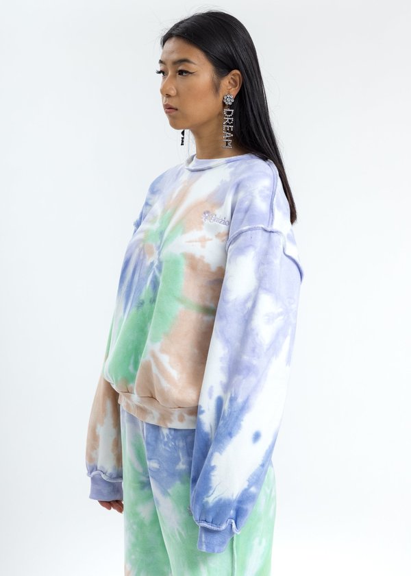 Danielle Guizio Tie Dye Floral Logo Sweatshirt Danielle Guizio Tie Dye Floral Logo Sweatshirt