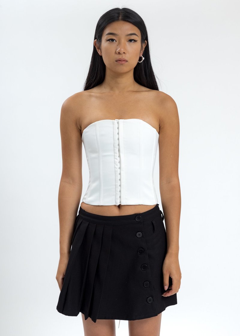 Danielle Guizio Satin Corset - White