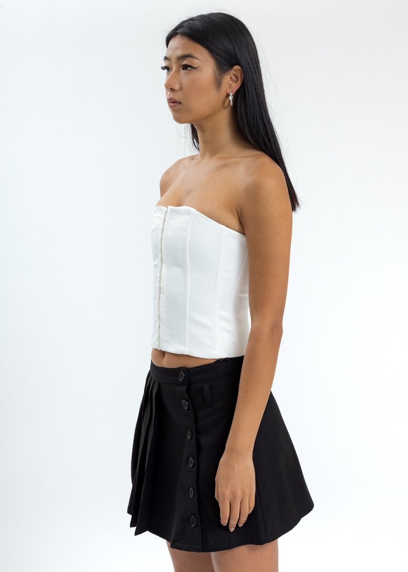 Danielle Guizio Satin Corset - White