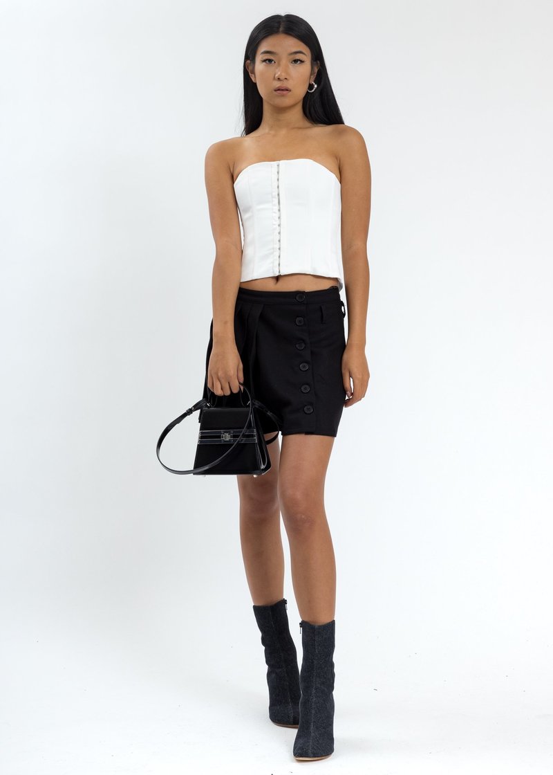 Danielle Guizio Satin Corset - White