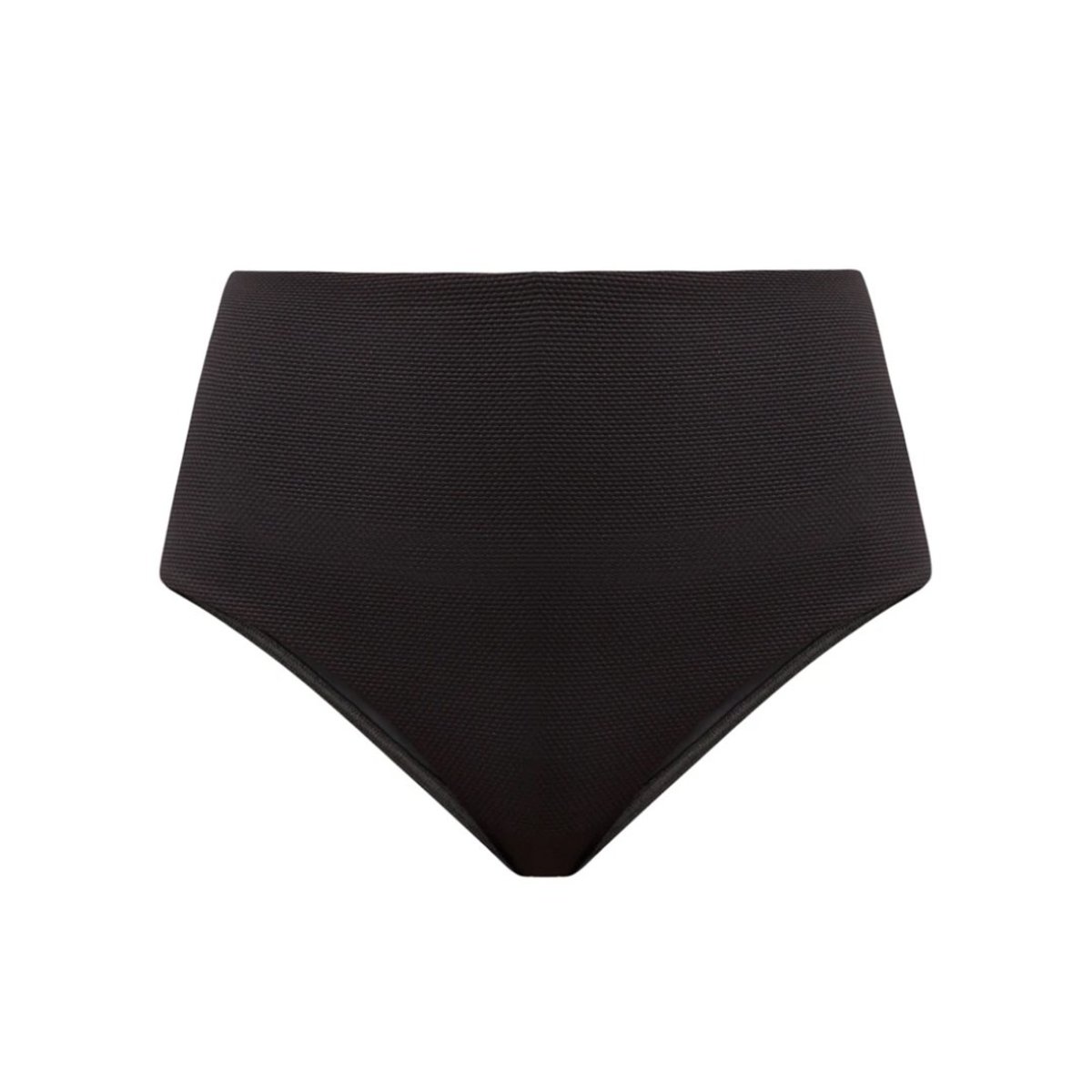 Casa Raki Ana High Waisted Bikini Bottom - Textured Black | Garmentory