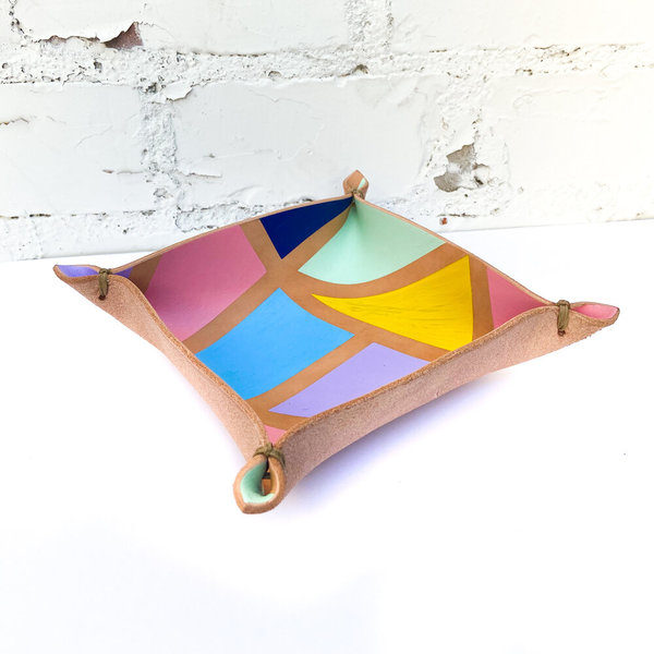 Made Solid Pastel Block Laced Tray 9 x 9 Made Solid Pastel Block Laced Tray 9 x 9