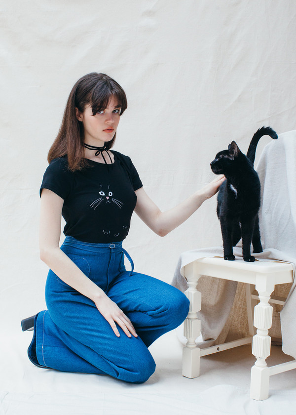 Samantha Pleet Nine Lives Tee - Black Samantha Pleet Nine Lives Tee - Black