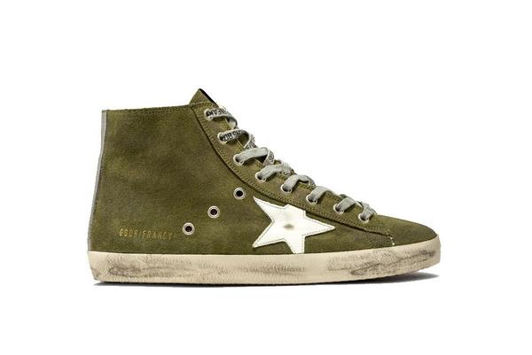 Golden Goose Francy Sneakers Military Green/White Star on Garmentory