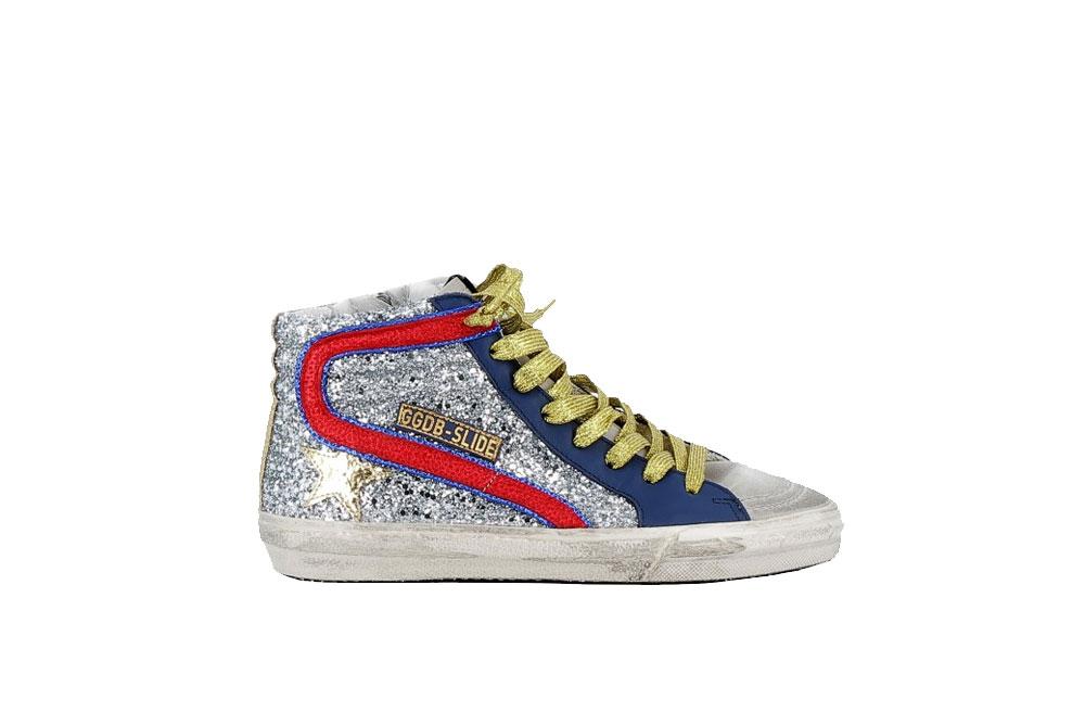Golden Goose Slide Sneaker Silver Gold Red Women G34ws595 A12 Garmentory