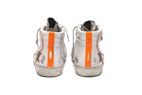 Golden Goose Slide Leather Sneakers White/Black Star/Orange