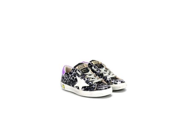 Kids Golden Goose Superstar Sneakers - Leopard Printed Black/White Kids Golden Goose Superstar Sneakers - Leopard Printed Black/White