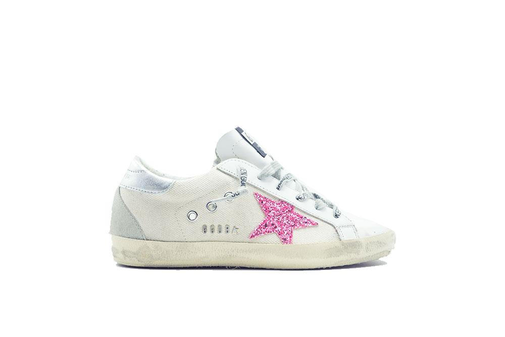 golden goose sneakers pink glitter