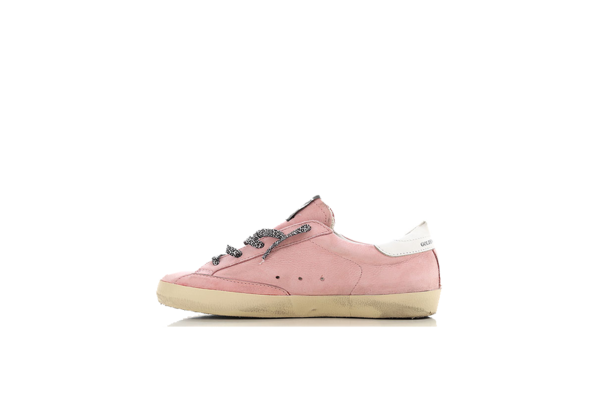 Kids Golden Goose Superstar Sneakers - Pink Nabuk/Glitter Star Kids Golden Goose Superstar Sneakers - Pink Nabuk/Glitter Star