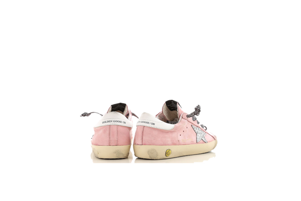 Kids Golden Goose Superstar Sneakers - Pink Nabuk/Glitter Star Kids Golden Goose Superstar Sneakers - Pink Nabuk/Glitter Star