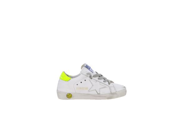 Kids Golden Goose Superstar Sneakers - White/Fluo Kids Golden Goose Superstar Sneakers - White/Fluo