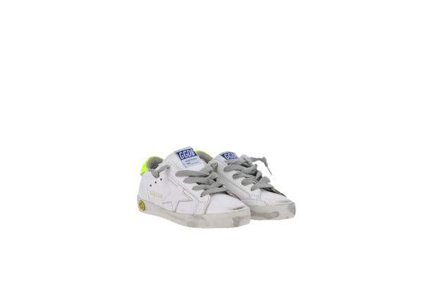 Kids Golden Goose Superstar Sneakers - White/Fluo Kids Golden Goose Superstar Sneakers - White/Fluo