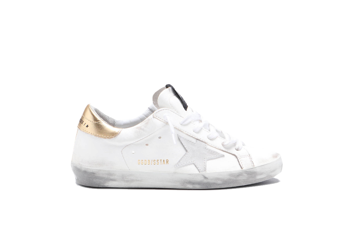 Golden Goose Superstar White Leather/Washed Gold Women