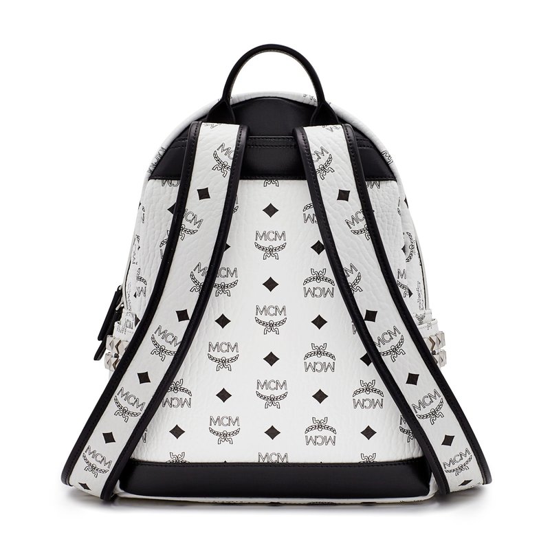 Mcm Stark Backpack Visetos Mcm Backpack White And Black MCM