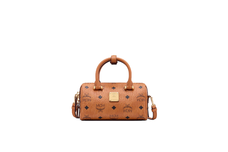 MCM Essential Boston Bag in Visetos Cognac 7