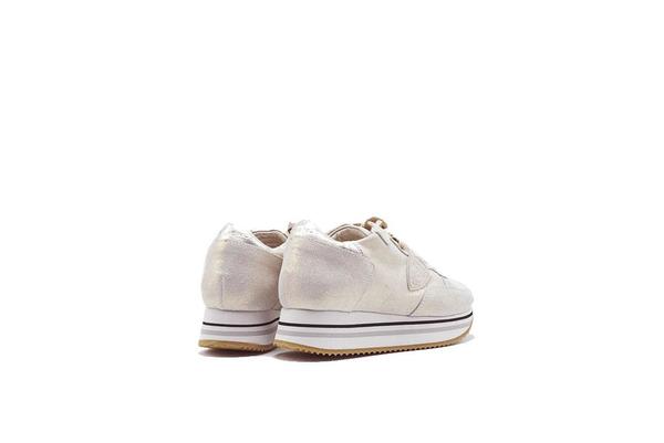 Philippe Model Tropez Metallic Suede Sneaker - Platinum Philippe Model Tropez Metallic Suede Sneaker - Platinum