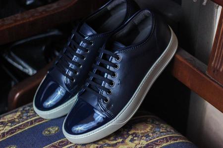 santoni blue sneakers