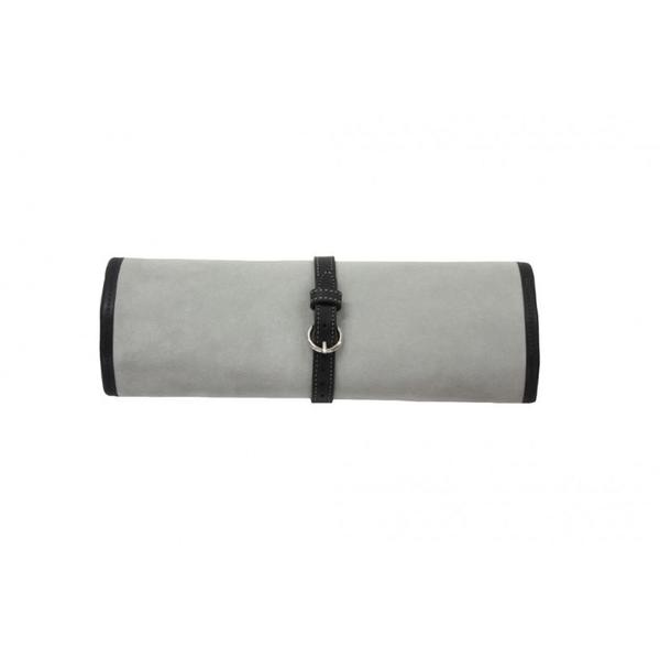 Hector Saxe Paris VICTOR TRAVEL LEATHER/VELVET BACKGAMMON - GREY Hector Saxe Paris VICTOR TRAVEL LEATHER/VELVET BACKGAMMON - GREY