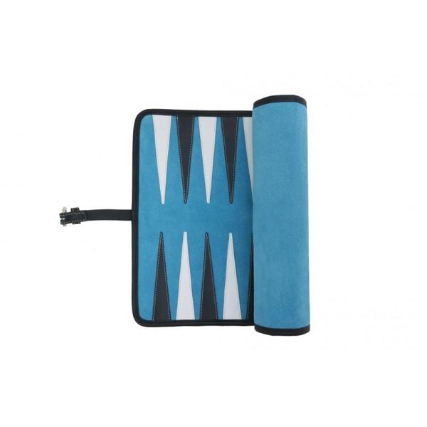 Hector Saxe Paris VICTOR TRAVEL LEATHER/VELVET BACKGAMMON - TURQUOISE Hector Saxe Paris VICTOR TRAVEL LEATHER/VELVET BACKGAMMON - TURQUOISE