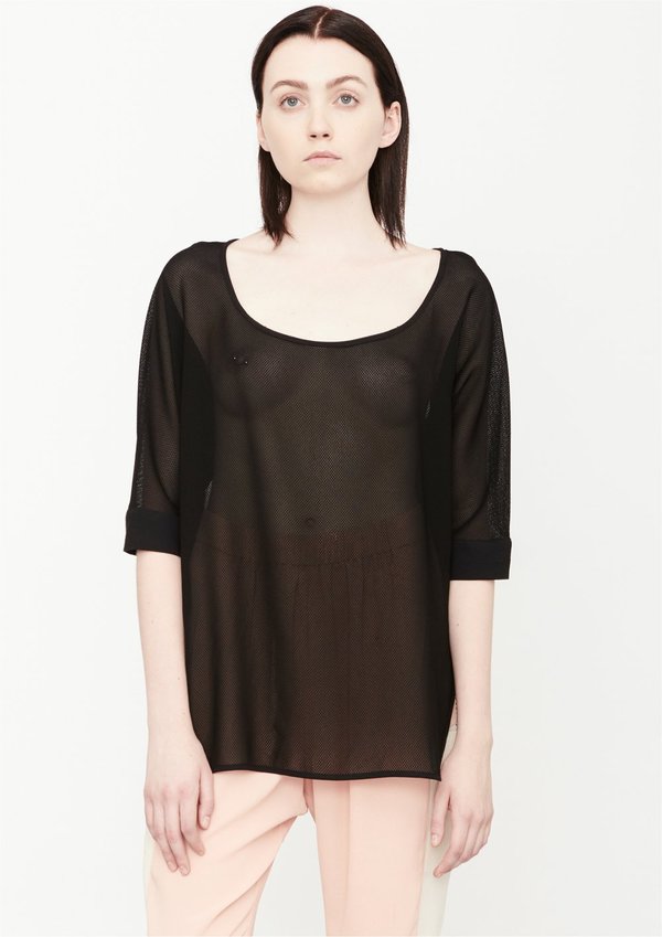 Berenik OVERSIZED TOP - BLACK MESH