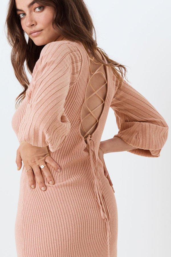 SPELL & THE GYPSY COLLECTIVE Margot Knit Mini Dress - Rose SPELL & THE GYPSY COLLECTIVE Margot Knit Mini Dress - Rose