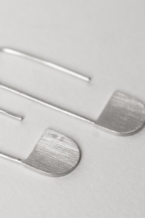 MATERIAL DROPS D-LONG-EARRINGS - silver MATERIAL DROPS D-LONG-EARRINGS - silver