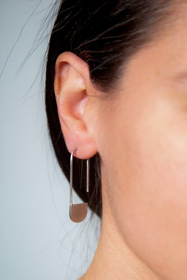 MATERIAL DROPS D-LONG-EARRINGS - silver MATERIAL DROPS D-LONG-EARRINGS - silver