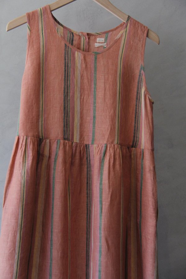 Eka Striped Linen Florence Dress - Orange Eka Striped Linen Florence Dress - Orange