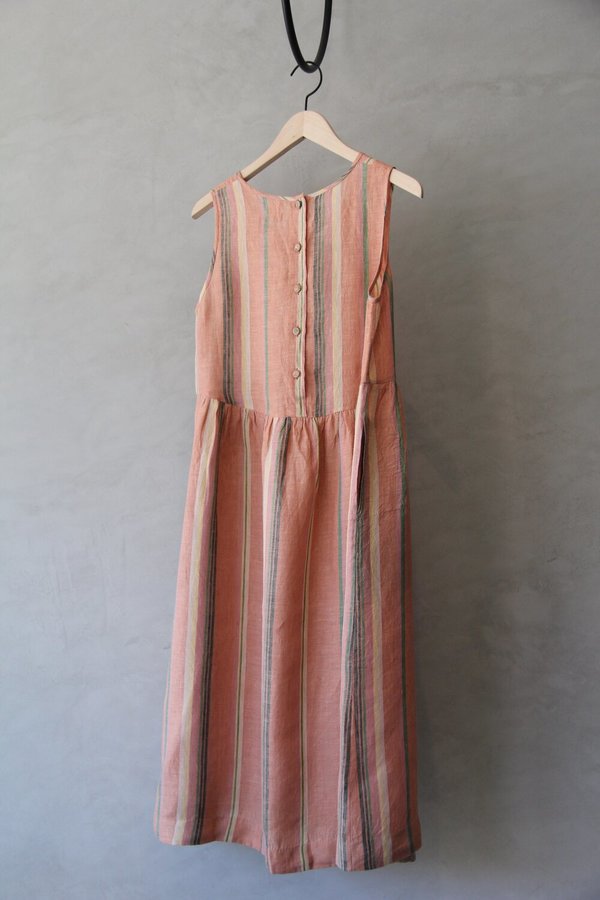 Eka Striped Linen Florence Dress - Orange Eka Striped Linen Florence Dress - Orange