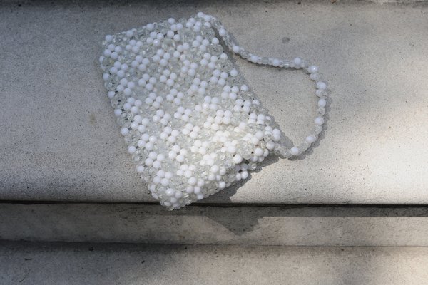 Kintsugi Beaded Bag - White/Clear Kintsugi Beaded Bag - White/Clear