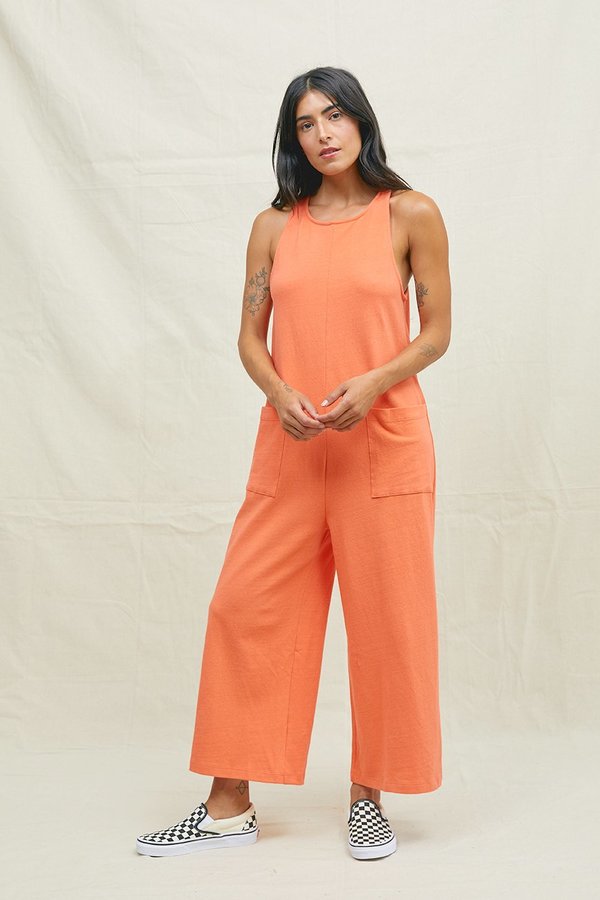 BACK BEAT RAGS Hemp Everyday Jumpsuit - Blood Orange BACK BEAT RAGS Hemp Everyday Jumpsuit - Blood Orange