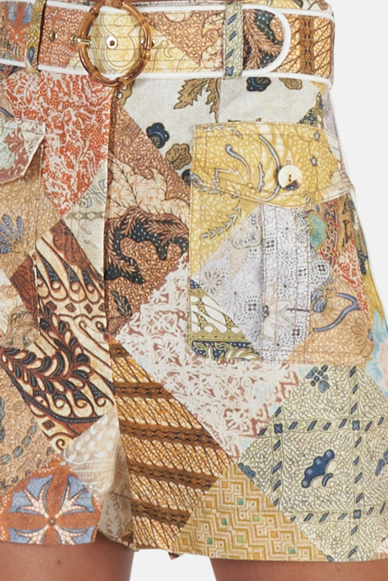 Zimmermann Brightside Piped Shorts - Batik Patch | Garmentory