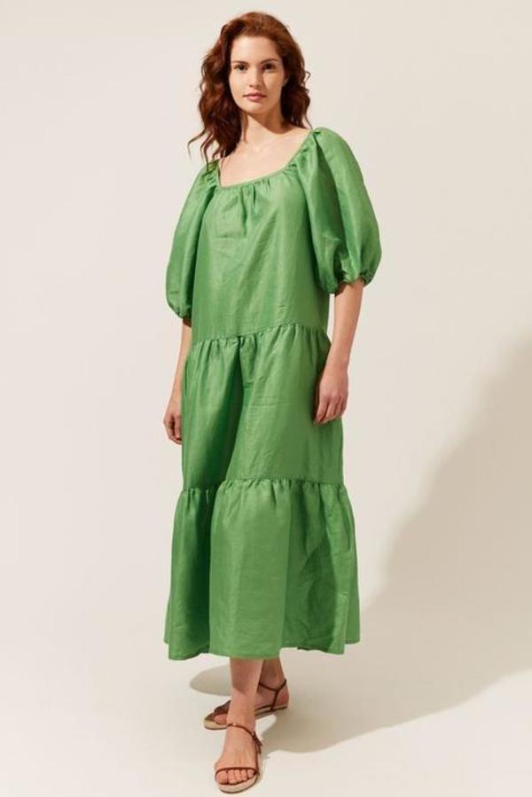 Solid and Striped Peasant Dress - Palm Solid and Striped Peasant Dress - Palm