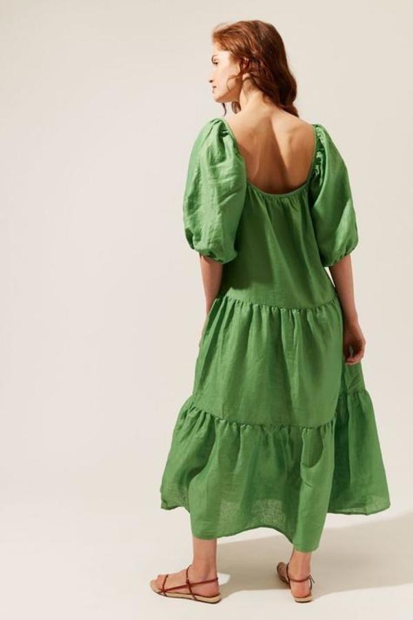 Solid and Striped Peasant Dress - Palm Solid and Striped Peasant Dress - Palm