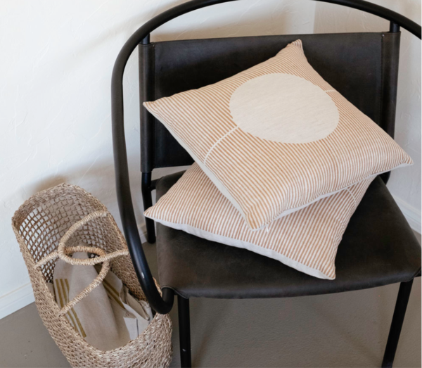 Kesslyr Dean Circle Line Block Print Pillow Kesslyr Dean Circle Line Block Print Pillow