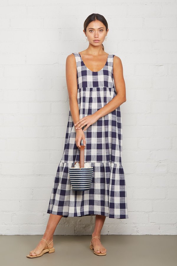 Rachel Pally Picnic Plaid Bri Dress - Navy/Ivory Rachel Pally Picnic Plaid Bri Dress - Navy/Ivory