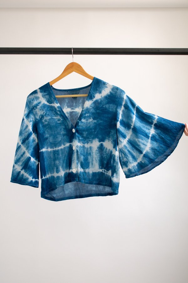 Conrado Evie Flounce Sleeve Top #1 - Indigo Conrado Evie Flounce Sleeve Top #1 - Indigo