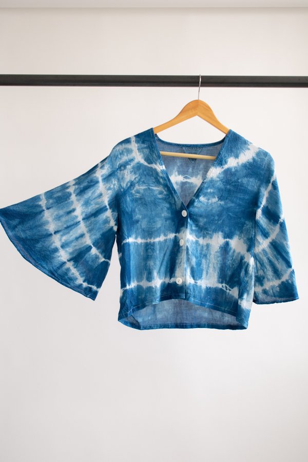Conrado Evie Flounce Sleeve Top #1 - Indigo Conrado Evie Flounce Sleeve Top #1 - Indigo