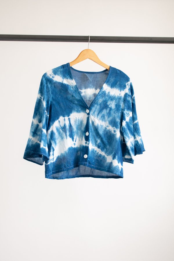 Conrado Evie Flounce Sleeve Top #2 - Indigo Conrado Evie Flounce Sleeve Top #2 - Indigo