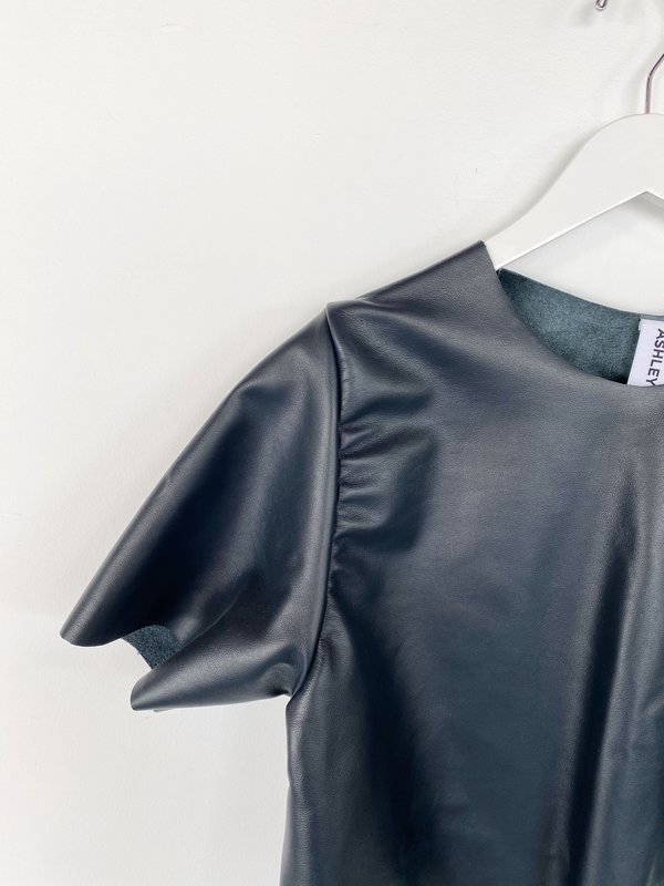 Ashley Rowe Leather Fitted Tee - Navy Ashley Rowe Leather Fitted Tee - Navy