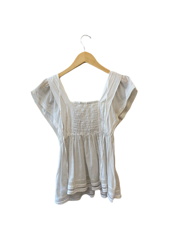 ne quittez pas Voile Lace Back Ribbon Top - White ne quittez pas Voile Lace Back Ribbon Top - White