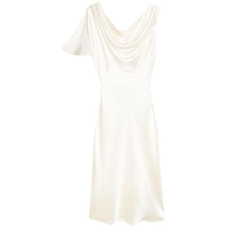 fleur du mal Asymmetrical Cowl Slip - Creme