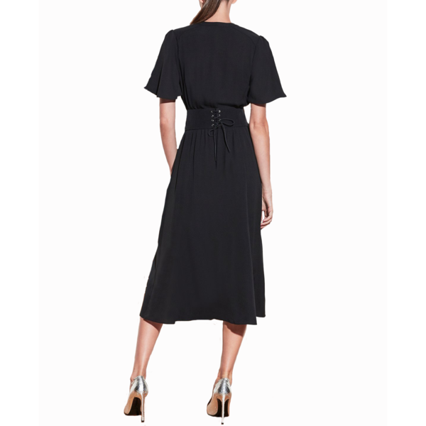 fleur du mal V-Neck Gathered Dress - Black fleur du mal V-Neck Gathered Dress - Black