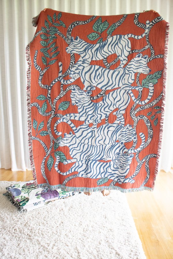 Olivia Wendel Red Tiger Landscape Blanket Olivia Wendel Red Tiger Landscape Blanket