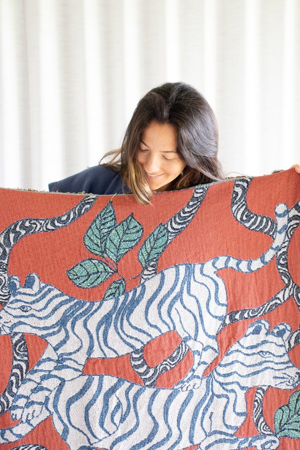 Olivia Wendel Red Tiger Landscape Blanket Olivia Wendel Red Tiger Landscape Blanket