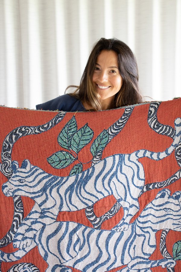 Olivia Wendel Red Tiger Landscape Blanket Olivia Wendel Red Tiger Landscape Blanket